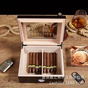Humidor à cigares en bois grande capacité, double couche, rectangulaire, design classique, anti-humidité, pour cigares cubains - Product Image 4