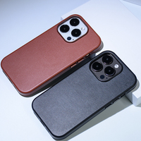 Offre Spéciale classique Nappa officiel 7 couleurs PU étui de téléphone en faux cuir pour iPhone 13 14 15 Pro Max