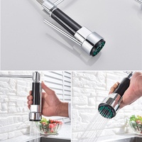 Robinet de cuisine mural moderne de haute qualité, mélangeur eau chaude et froide, rotation à 360°, tirette rétractable en acier inoxydable