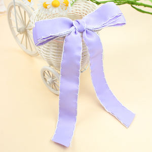 Pinzas para el Cabello con Lazo <span class=keywords><strong>de</strong></span> Princesa, Personalizables, con Volantes, Color Sólido, con Cinta Larga, para Niñas, Accesorios para el Cabello Infantiles - Product Image 3