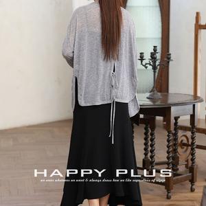 Vestido Maxi Negro Halter Happy Plus con Abertura y Silueta Asimétrica, Talla Grande para Mujer N8942 - Product Image 5