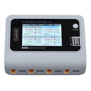 Cargador/Descargador Inteligente ToolkitRC Q4AC 4x50W 5A <span class=keywords><strong>AC</strong></span> 100W de 4 Puertos con XT60 Opcional para Baterías 1-4S, Piezas para Drones de Carreras FPV - Product Image 1