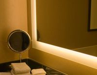 Lampes LED miroir en acier poli ultra-minces 5 mm pour salle de bain, interrupteur tactile, 3 températures de couleur réglables, anti-buée, CRI élevé, IP65, montage mural