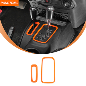 สติกเกอร์ตกแต่งคาร์บอนไฟเบอร์สำหรับ Jeep Wrangler JK 2011-2017,อุปกรณ์ตกแต่งภายใน<span class=keywords><strong>คอนโซล</strong></span>กลาง ABS เกียร์ Penal - Product Image 2