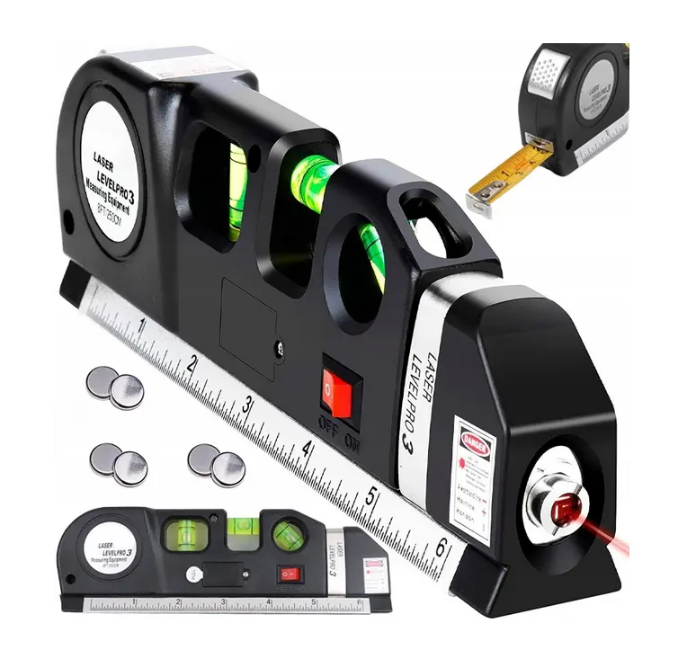 4 in 1 Infrared Laser Level Cross Line Laser Tape 2.5M Measurement Multipurpose Hand Tool Measure Level Laser