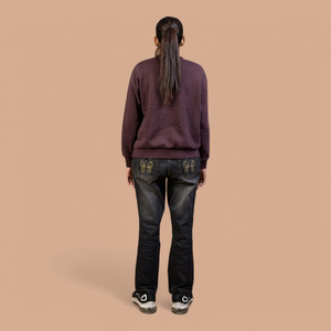 Jeans de Pierna Recta para Mujer, Cintura Media, Corte Regular, Largura Completa, Color Sólido, Estilo Casual, para Primavera, Lavables, Tela de Algodón - Product Image 2