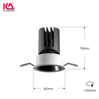 Spot encastré LED COB moderne à intensité variable, mini 15W, blanc chaud, en alliage d'aluminium, rond, anti-éblouissement, pour intérieur
