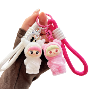 New Plush Keychain Cute Girl Doll Bag Charm Cartoon Figure Backpack Pendant Toy Keychain