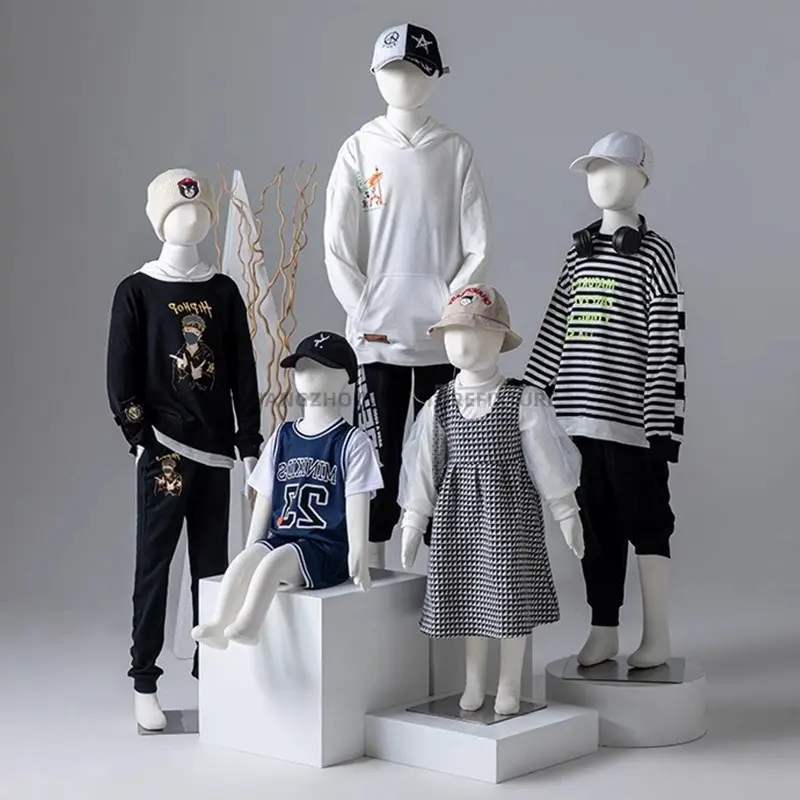 Fashion Soft Full Body Kids Mannequin Kid Doll Boy Girl Standing Sitting Dummy Baby Mannequins For Clothing Display