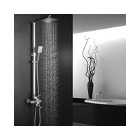 Ensemble complet de douche de salle de bains à effet de pluie carrée en acier inoxydable