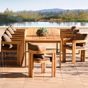 Ensemble <span class=keywords><strong>de</strong></span> table et <span class=keywords><strong>de</strong></span> chaises <span class=keywords><strong>de</strong></span> style chinois moderne <span class=keywords><strong>en</strong></span> teck massif pour <span class=keywords><strong>jardin</strong></span>, terrasse, cour - Product Image 1