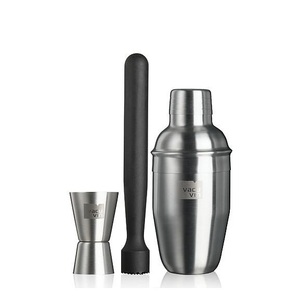 <b>Cocktail</b> <b>Set</b> 3 Piece Stainless Steel Bar Tools Shaker Muddler Jigger - Product Image 1