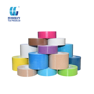 Özelleştirilebilir Logo 2.5CM x 5M elastik kinesiyoloji bandı su geçirmez atletik pamuk spor bandaj baskılı kas zorlanma ücretsiz - Product Image 1