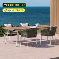 Ensemble de meubles de jardin, chaises en aluminium tressées en corde, tables et chaises imperméables et résistantes au soleil, pour terrasse, extérieur, chaise de jardin