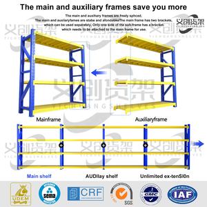 Estanterías Industriales Resistentes para Almacenes, Ajustables, Sin Pernos, Capacidad de Carga de 200 kg/Nivel, Sistema de Estanterías Apilables de Acero - Product Image 3