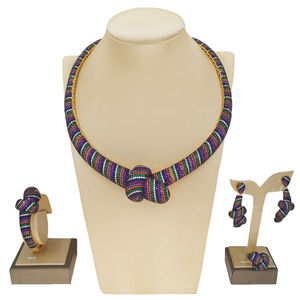 حار بيع عالية الجودة زهرة الاصطناعي الأمريكية الماس حلي تقليد سعر 5A الزركون طقم مجوهرات السيدات أزياء مجموعة - Product Image 2