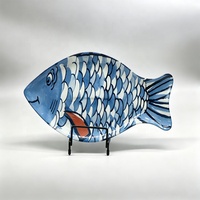 Service de vaisselle minimaliste en porcelaine à motif de fruits en forme de poisson, assiettes de fête pour enfants