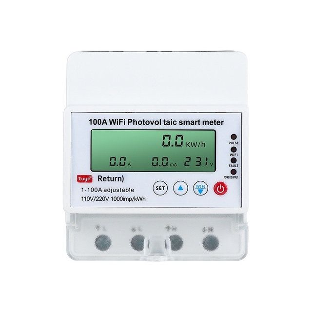 Cross-border English Version 4P Graffiti WiFi Photovoltaic Bidirectional Electric Energy Meter Intelligent Single-phase Meter