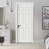 Porte intérieure moderne minimaliste de haute qualité, style Shaker, en MDF massif, avec écran en fibre de verre, ouverture manuelle, décoration en polymère, certifiée ISO9001