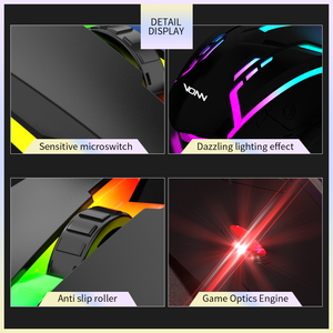 VONN Mouse <span class=keywords><strong>da</strong></span> Gaming Economico V1 con Cavo USB 1.3M, Retroilluminazione 3D a 7 Colori, 1200DPI per Laptop, PC, Ufficio e Giochi - Product Image 4