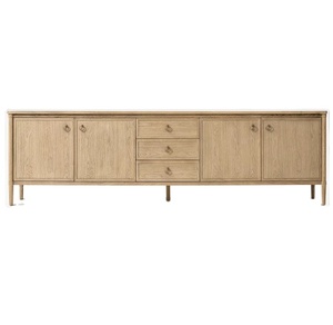 Mueble de TV de Madera Sólida Estilo Americano para Sala de Estar, Consola de Control Multimedia con Almacenamiento - Product Image 1