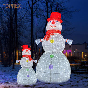 Personalizzazione decorazioni natalizie LED gigante 3D Santa Claus e pupazzo di neve motivo luci scultura per natale decorazione di illuminazione - Product Image 4