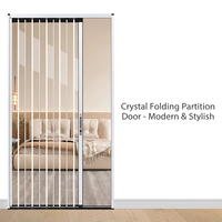 Porte coulissante pliante rétractable en acrylique transparent avec cadre en aluminium et PVC, isolation thermique, pour cuisine, salon, extérieur