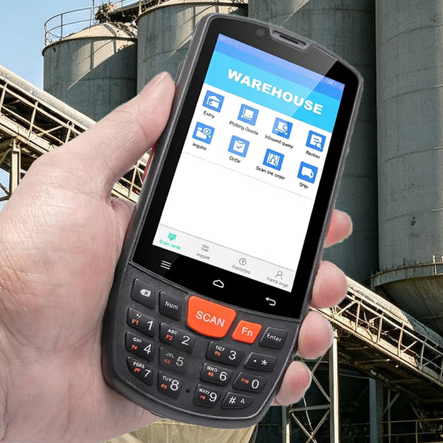 Industrial Rugged 4-Inch 4G IP65 Waterproof Android 12/15 Smart Phone 4+64GB Handheld PDA for 2D Barcode Camera Rear 13MP Type-C