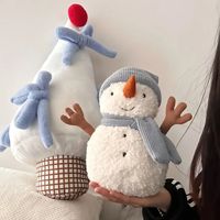 Coussin de Noël Sammie Snowman Jelly Cat, adorable ornement de bureau, cadeau super doux en peluche pour petite amie