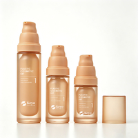 Flacon pompe airless en verre personnalisé populaire 15ml 30ml 50ml pour sérum, fond de teint, huile essentielle, soins de la peau avec pochette intérieure en PP