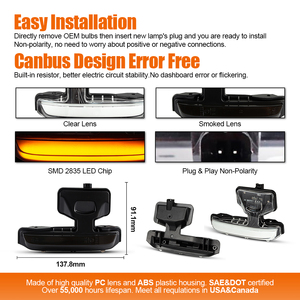 Luz Intermitente <span class=keywords><strong>LED</strong></span> Dinámica para Espejo Retrovisor, <span class=keywords><strong>2</strong></span> Piezas, para Land Rover Defender 2019+, Luz de Marcador Lateral Ámbar - Product Image 3