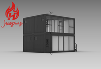 Rumah Kontainer Lipat yang Dapat Diperluas, Dapur Bergerak, Rumah Prefab Mini Ramah Lingkungan Bertenaga Surya, Eksterior Luar Ruangan, Dapat Dipindahkan