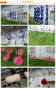 Hochwertiger großer extremer Hindernis-Indoor-Spielplatz-Ninja-Kurs mit Trampolin