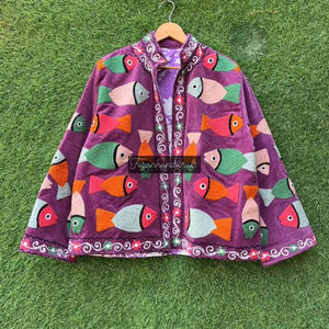 Veste pour femme en coton 100% respirant, réversible, tissée à la main, matelassée, pour l'automne et l'hiver - Product Image 1