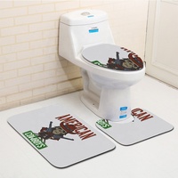 Ensemble de salle de bain de luxe Tapis de bain imperméable 3d imprimé sur mesure