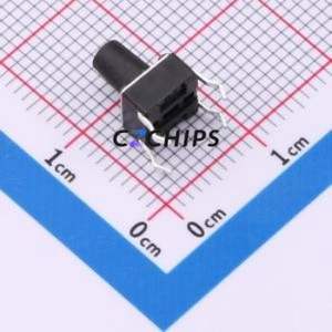 J1L0853110 Tactile Switch Through hole Component (THT)-4P,6x6mm Switch Single Pole Single Throw Round Button 2.6N 6mm - Product Image 2