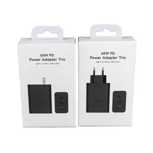 Fast Charger 65W PD Charger 3 Ports Original EP-T6530 USB-C PD Power Adapter Trio For Samsung Galaxy S22 S23 Ultra