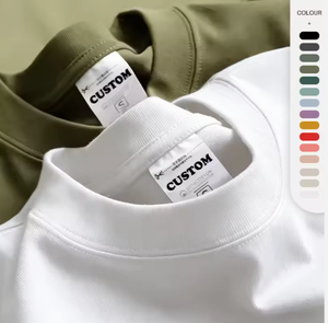 סדרת בדים איכותיים, חולצת טי קצרה עם צווארון עגול, סיבים מסורקים וקומפקטיים, שכבת בסיס עסקית איכותית ופריט חיוני ליומיום - Product Image 1