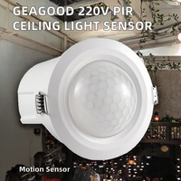 Interruptor de Luz de Techo Inteligente Geagood 220V 50HZ con Sensor de Movimiento por Infrarrojos PIR, Inducción Humana, 100W, IP11, para Uso en Interiores