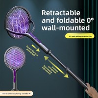 Nouvelle raquette électrique anti-moustiques rétractable rechargeable et pliable avec lampe UV, exterminateur domestique
