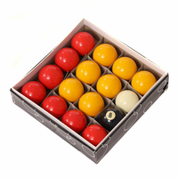 Set Bola Biliard Resin Berkualitas Ukuran 2 inci Warna Merah & Kuning 50,8mm 16 pcs/kotak untuk Permainan Biliard Keluarga & Klub