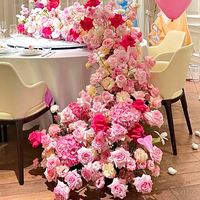 Fleur artificielle en soie, cascade de fleurs colorées, fleur de table, décorations de mariage, ornements de scène de fiançailles, fête d'anniversaire