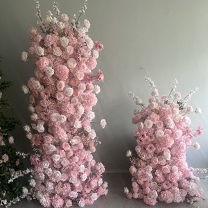 派对生日装饰新设计人造粉色花朵背景婚礼求婚插花 - Product Image 4