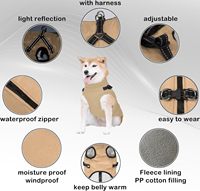 Manteau/Gilet pour chien avec doublure polaire chaude pour l'hiver, avec harnais, vêtements réfléchissants pour animaux de compagnie, vêtements pour temps froid pour Chihuahua Teddy