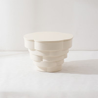 Mobilier design pour la maison Table d'appoint basse ronde en plastique blanc pour salon nordique japonais moderne