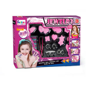 JH Girl DIY 9 pcs Little Jewel Rings Set di gioielli per bambini Toy Dress Up Rings Treasure Box - Product Image 6