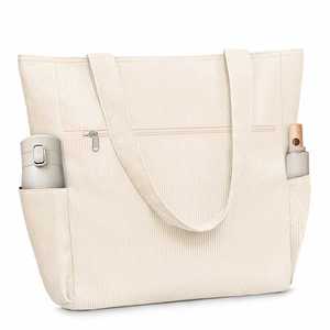 กระเป๋าผ้าลูกฟูกมีหลายกระเป๋าและซิปเหมาะสำหรับใช้ในชีวิตประจำวันในยิมและวันหยุด - Product Image 1