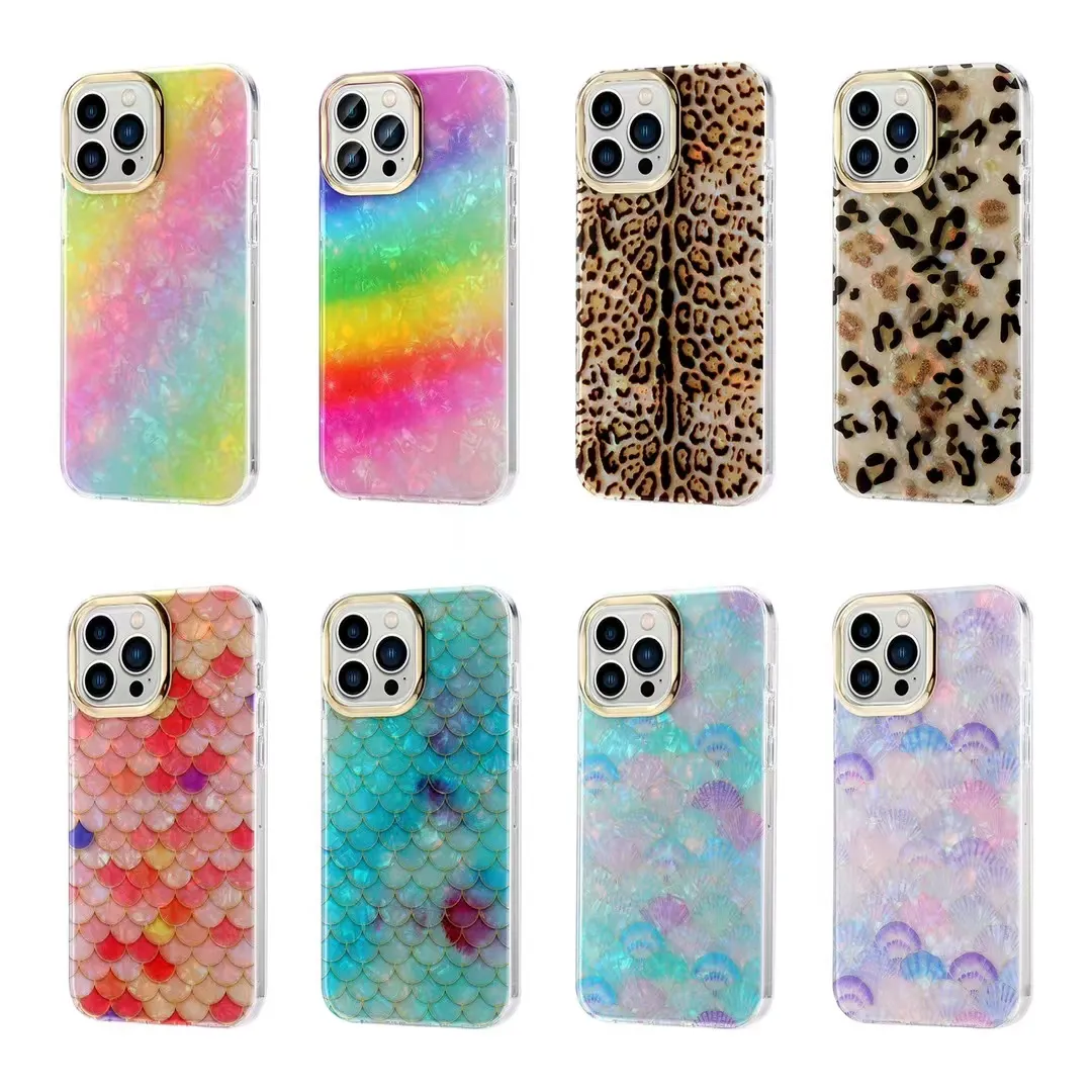 Luxury Marble Conch Phone Case For iPhone 13 Pro Max X XR XS 7 8 Plus SE2 11 12 Case Gold Plating Shockproof Back Cover