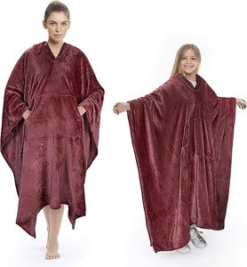 Manta Poncho <span class=keywords><strong>Herpa</strong></span>, Súper Suave y Cómoda, Manta de Felpa para Adultos, Mujeres, Hombres y Niños, Manta Envolvente de 200 x 140 cm - Product Image 1