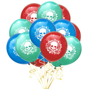 Halloween Skull Rose Latex <b>Balloons</b> Round 12 Inch Party <b>Decor</b> Indoor Use Non Toxic Silk Screen Printing - Product Image 4